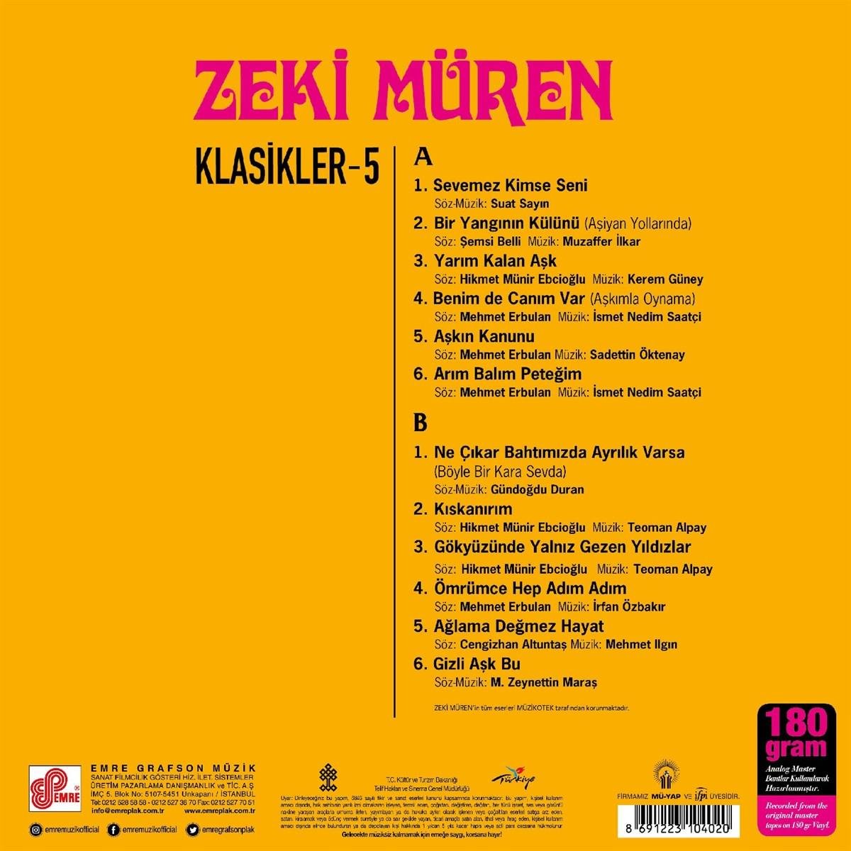Zeki Müren - Klasikler 5 (Schallplatte, Vinyl, Plak)
